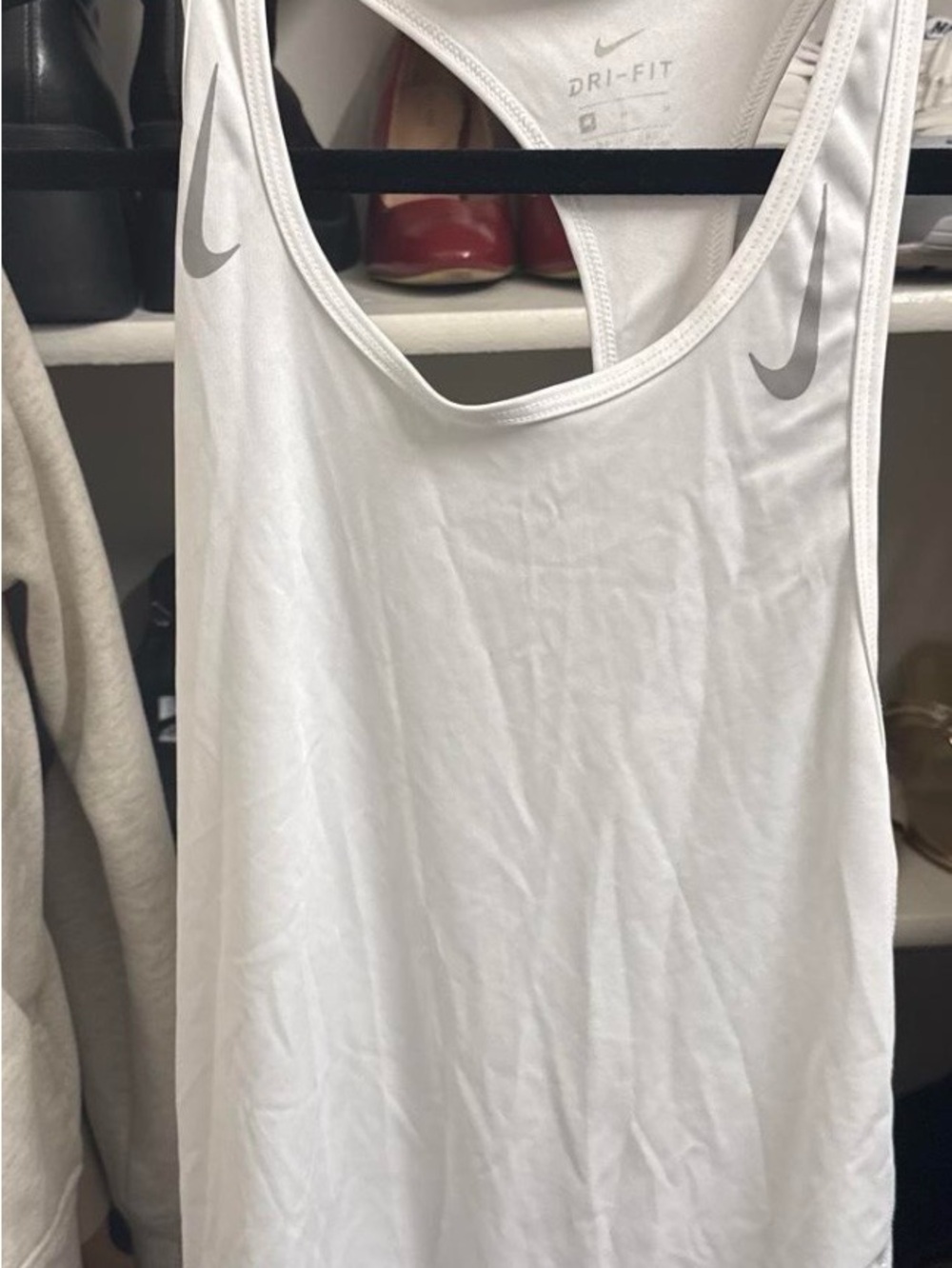 Nike White Running Dri-FIT Tank Top
